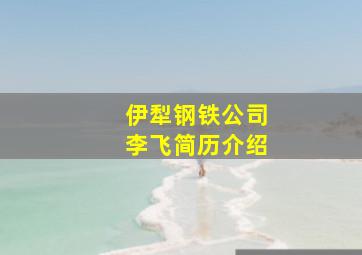 伊犁钢铁公司李飞简历介绍