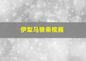 伊犁马骑乘视频