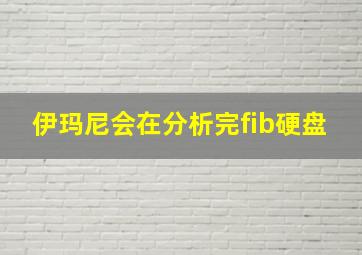 伊玛尼会在分析完fib硬盘