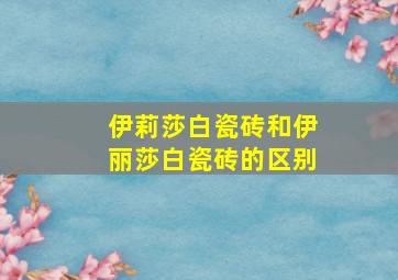 伊莉莎白瓷砖和伊丽莎白瓷砖的区别