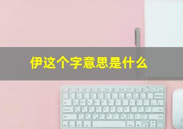 伊这个字意思是什么