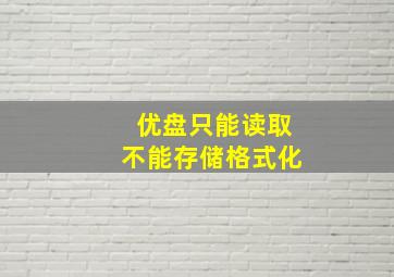 优盘只能读取不能存储格式化