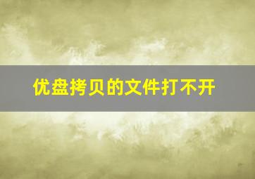 优盘拷贝的文件打不开