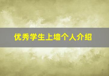 优秀学生上墙个人介绍