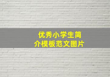 优秀小学生简介模板范文图片