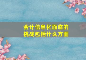 会计信息化面临的挑战包括什么方面