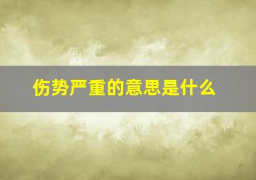 伤势严重的意思是什么