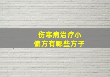 伤寒病治疗小偏方有哪些方子