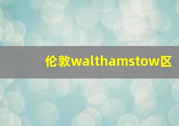 伦敦walthamstow区