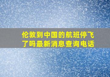 伦敦到中国的航班停飞了吗最新消息查询电话