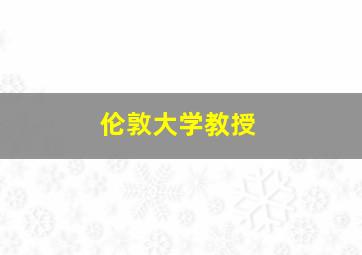 伦敦大学教授