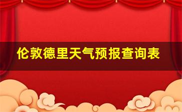 伦敦德里天气预报查询表