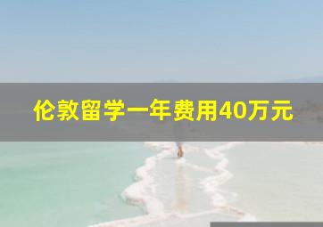 伦敦留学一年费用40万元