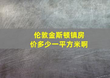 伦敦金斯顿镇房价多少一平方米啊