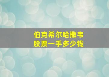 伯克希尔哈撒韦股票一手多少钱