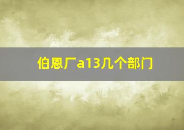 伯恩厂a13几个部门