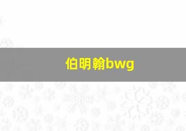 伯明翰bwg