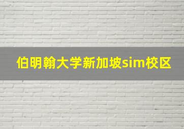 伯明翰大学新加坡sim校区