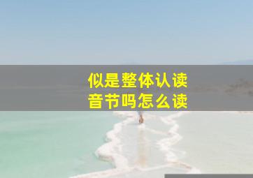 似是整体认读音节吗怎么读