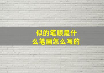 似的笔顺是什么笔画怎么写的