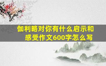 伽利略对你有什么启示和感受作文600字怎么写