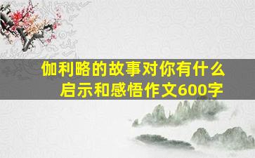 伽利略的故事对你有什么启示和感悟作文600字