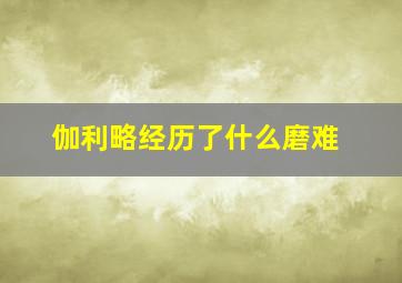 伽利略经历了什么磨难