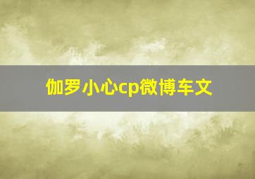 伽罗小心cp微博车文