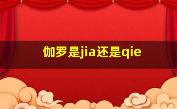 伽罗是jia还是qie