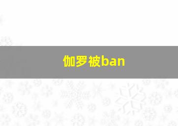 伽罗被ban