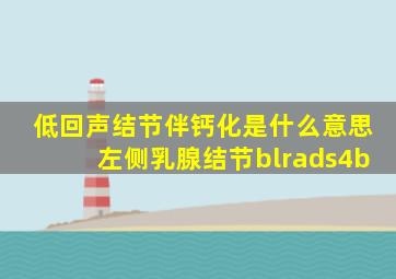 低回声结节伴钙化是什么意思左侧乳腺结节blrads4b