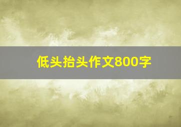 低头抬头作文800字