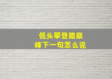 低头攀登踏巅峰下一句怎么说