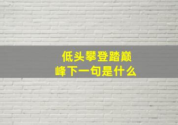 低头攀登踏巅峰下一句是什么