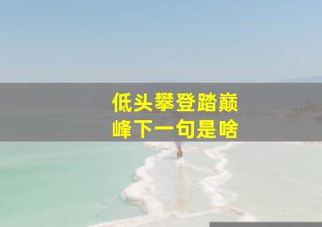 低头攀登踏巅峰下一句是啥