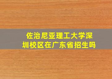 佐治尼亚理工大学深圳校区在广东省招生吗