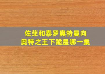 佐菲和泰罗奥特曼向奥特之王下跪是哪一集