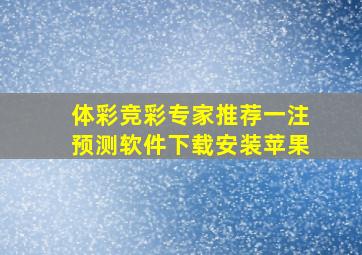 体彩竞彩专家推荐一注预测软件下载安装苹果