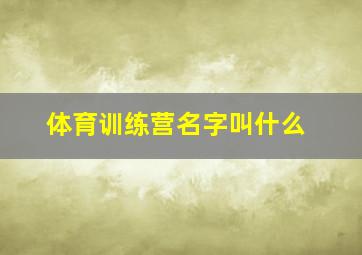 体育训练营名字叫什么