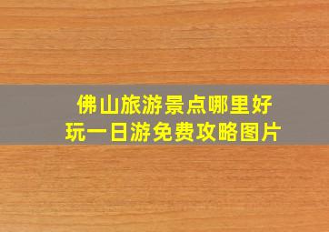 佛山旅游景点哪里好玩一日游免费攻略图片