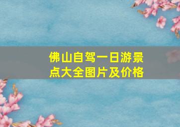 佛山自驾一日游景点大全图片及价格