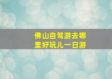 佛山自驾游去哪里好玩儿一日游