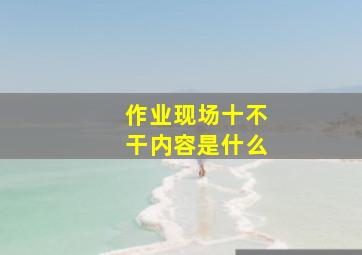 作业现场十不干内容是什么