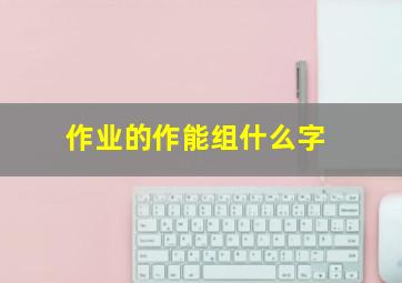 作业的作能组什么字