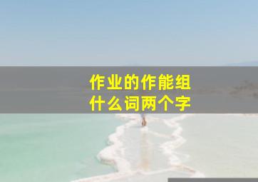 作业的作能组什么词两个字