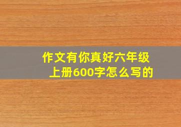 作文有你真好六年级上册600字怎么写的