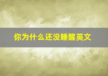 你为什么还没睡醒英文