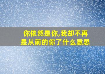 你依然是你,我却不再是从前的你了什么意思