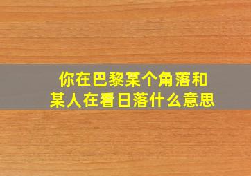 你在巴黎某个角落和某人在看日落什么意思