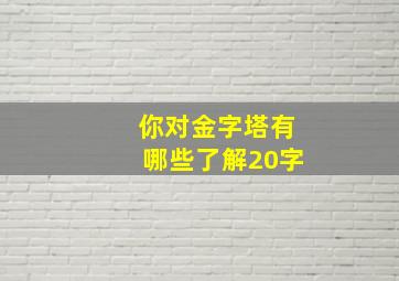 你对金字塔有哪些了解20字